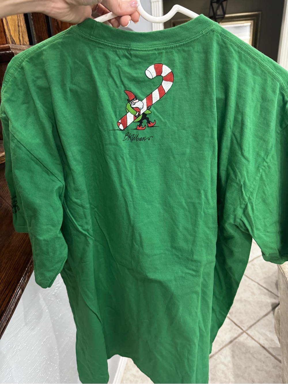 New B. Kliban Christmas Cat Candy Cane Crazy Shirts Hawaii Tee Wintergreen Dyed - Picture 10 of 11